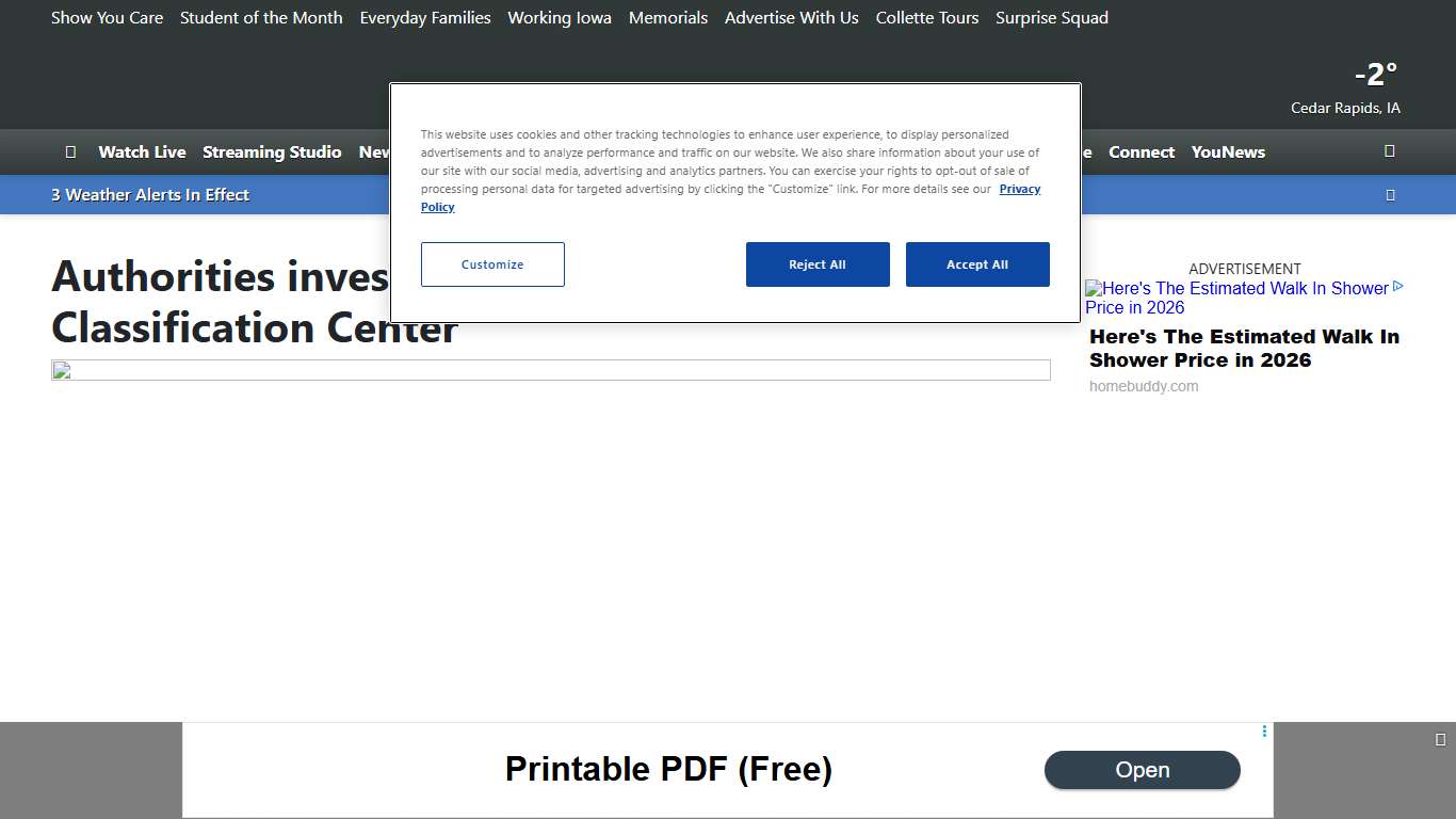 Authorities investigate Iowa Medical and Classification Center